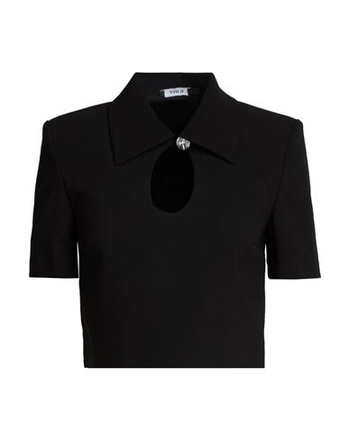 Amen Woman Top Black Size 8 Polyester, Glass