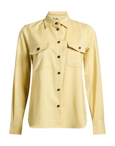 Cruna Woman Shirt Pastel Yellow Size 4 Virgin Wool, Elastane