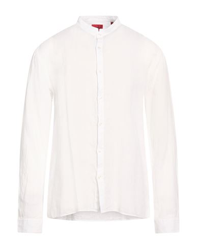 Hugo Boss Hugo Man Shirt White Size Xl Linen