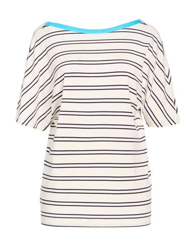 Gran Sasso Woman T-shirt White Size 6 Viscose, Elastane, Linen In Neutral
