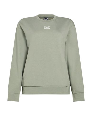 Ea7 Woman Sweatshirt Sage Green Size M Polyester, Cotton
