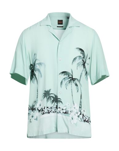 Hugo Boss Boss Man Shirt Light Green Size Xl Viscose