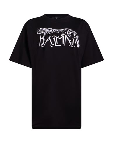 Balmain Woman T-shirt Black Size L Cotton
