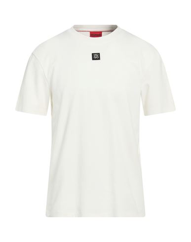 Hugo Boss Hugo Man T-shirt Ivory Size Xl Cotton, Elastane In White