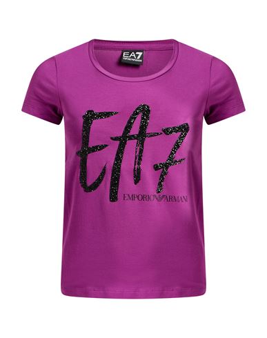 Ea7 Woman T-shirt Mauve Size L Cotton, Elastane In Purple