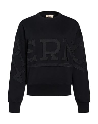 Herno Woman Sweatshirt Black Size 12 Cotton