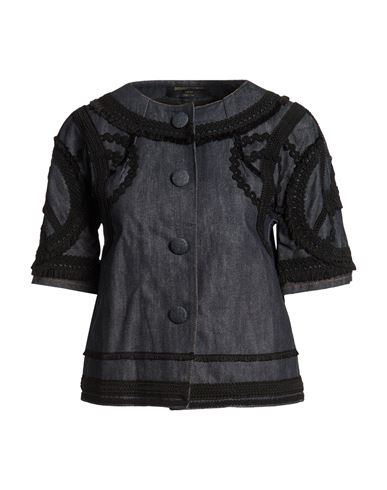 Dolce & Gabbana Woman Denim Shirt Blue Size 2 Cotton, Polyethylene In Black