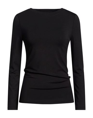 Alpha Studio Woman T-shirt Black Size 12 Viscose, Elastane