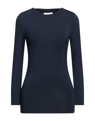 Alpha Studio Woman T-shirt Midnight Blue Size 14 Viscose, Elastane