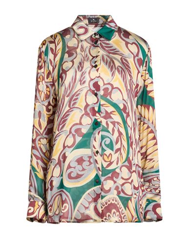 Etro Woman Shirt Sand Size 8 Silk