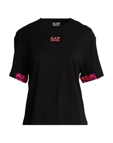 Ea7 Woman T-shirt Black Size Xs Cotton