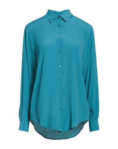Xacus Woman Shirt Deep Teal Size 10 Acetate, Silk In Green