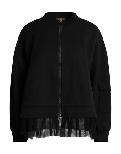 Herno Woman Sweatshirt Black Size 6 Cotton, Polyester