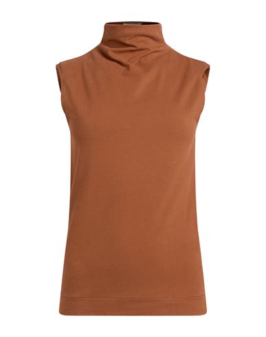 Circolo 1901 Woman Top Tan Size Xs Cotton, Elastane In Brown