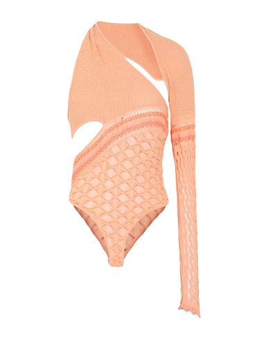 Roberta Einer Woman Bodysuit Salmon Pink Size Xs Cotton, Polyamide, Elastane In Orange