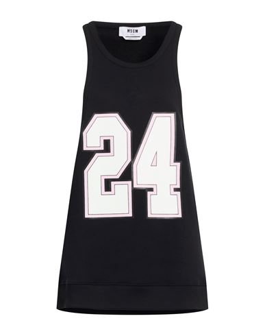 Msgm Woman Tank Top Black Size S Cotton