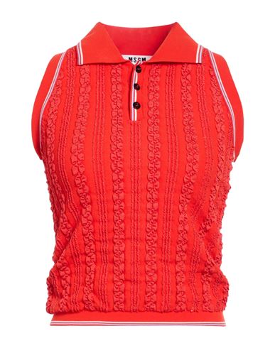 Msgm Woman Top Red Size S Polyamide, Viscose, Elastane