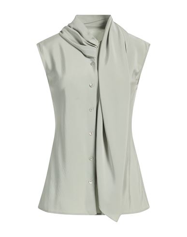 Alberta Ferretti Woman Shirt Sage Green Size 4 Silk, Elastane
