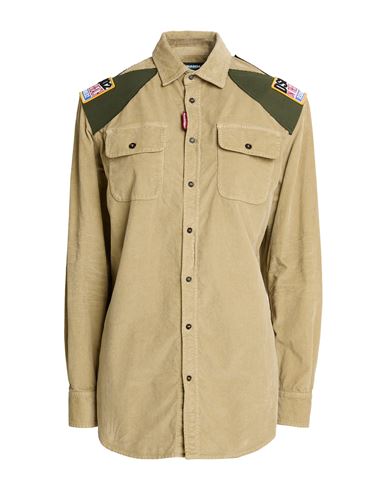 Dsquared2 Woman Shirt Khaki Size Xs Cotton, Elastane In Brown