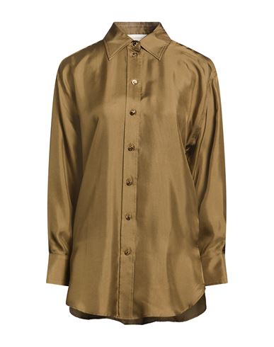 Zimmermann Woman Shirt Khaki Size 0 Silk In Sand