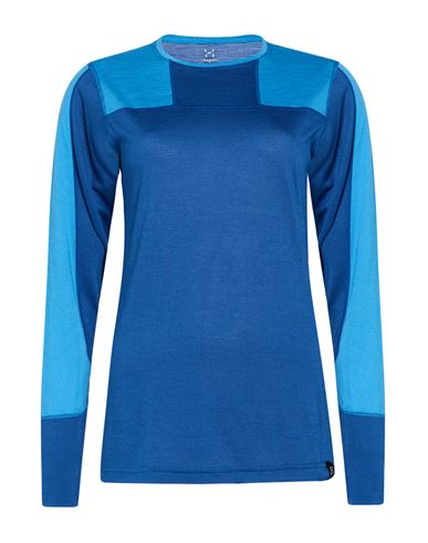 Haglöfs Woman T-shirt Blue Size M Polyester, Wool