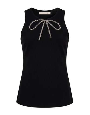 White Wise Woman Tank Top Black Size 2 Rayon, Polyamide, Elastane