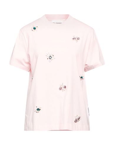 Des_phemmes Woman T-shirt Light Pink Size 4 Cotton, Glass, Metal, Polyester