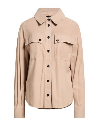 Moorer Woman Shirt Sand Size 4 Leather In Beige