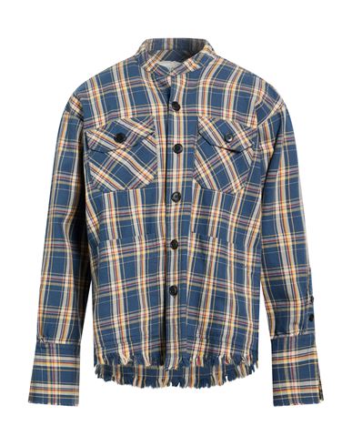 Greg Lauren Man Shirt Slate Blue Size 2 Cotton