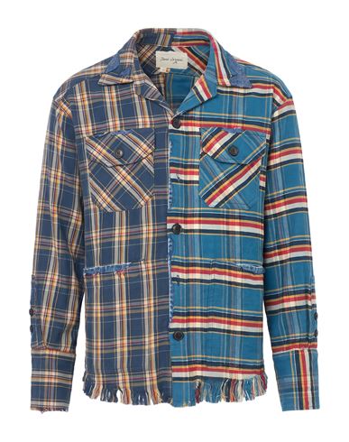 Greg Lauren Man Shirt Slate Blue Size 2 Cotton