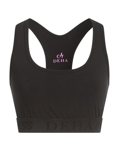 Deha Woman Top Black Size M Cotton, Elastane