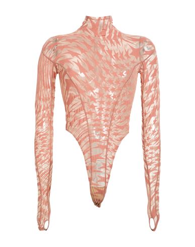 Mugler Woman Bodysuit Blush Size 6 Polyamide, Elastane In Pink