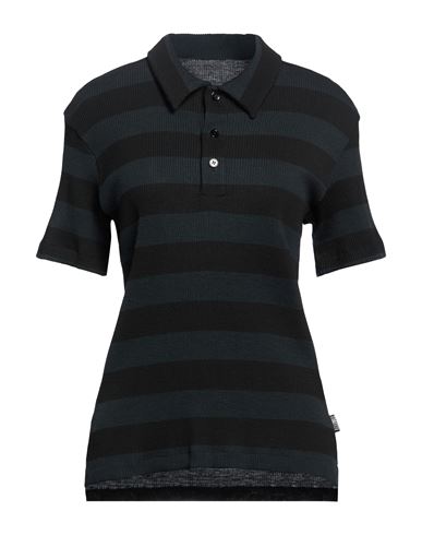 Mm6 Maison Margiela Woman Polo Shirt Charcoal Size S Wool, Polyamide In Grey