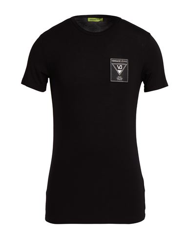 Versace Jeans Man T-shirt Black Size S Viscose, Elastane