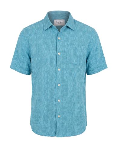 Corridor Man Shirt Turquoise Size S Cotton In Blue