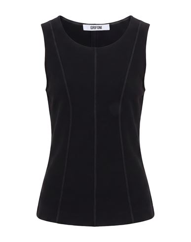 Grifoni Woman Top Black Size 4 Viscose, Polyamide, Elastane