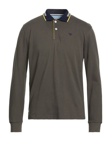 Fred Mello Man Polo Shirt Military Green Size M Cotton, Elastane