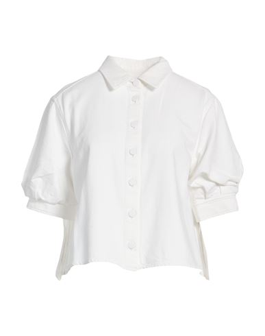 Frame The Billow Sleeve Shirt Woman Denim Shirt White Size Xs Cotton, Lyocell