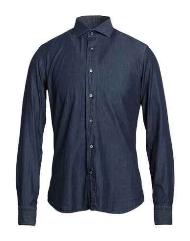 Alea Man Denim Shirt Blue Size 15 Cotton