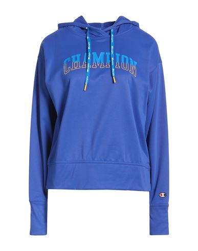 Champion Woman Sweatshirt Blue Size Xs Polyester, Elastane In Animal Print