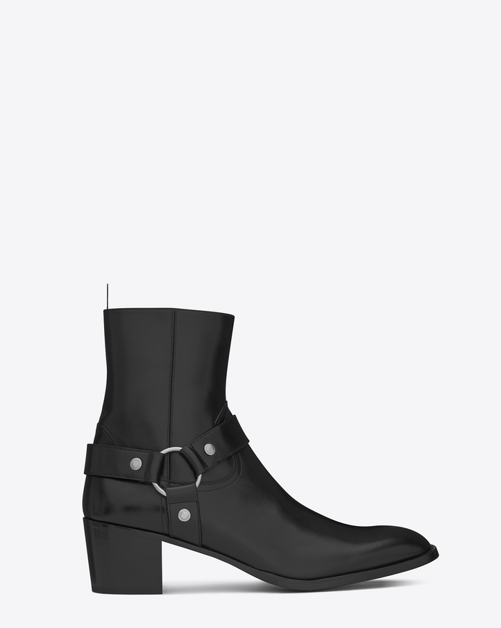 Saint Laurent Classic WYATT 60 Harness Boot In Black Leather | YSL.com