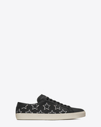 SAINT LAURENT SL/06 U Signature COURT CLASSIC SL/06 CALIFORNIA Sneaker in Black Leather and Silver Metallic Leather f