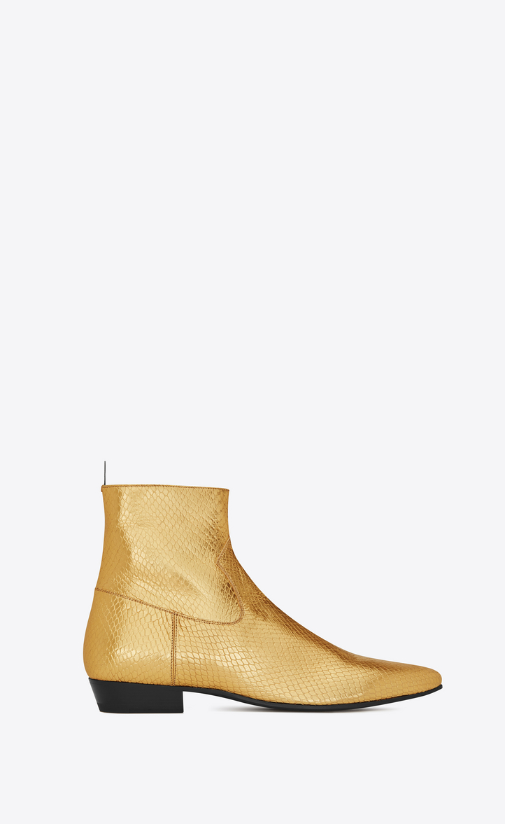 saint laurent gold boots