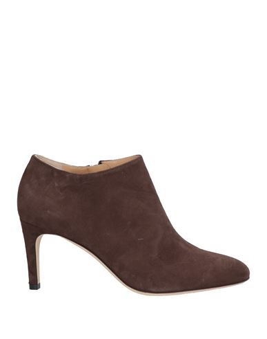 Sergio Rossi Woman Ankle Boots Chocolate Brown Size 6 Soft Leather In Brown