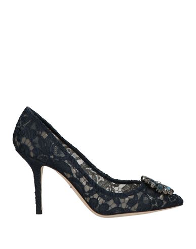 Dolce & Gabbana Woman Pumps Midnight Blue Size 4 Viscose, Cotton, Polyamide, Silk In Blue