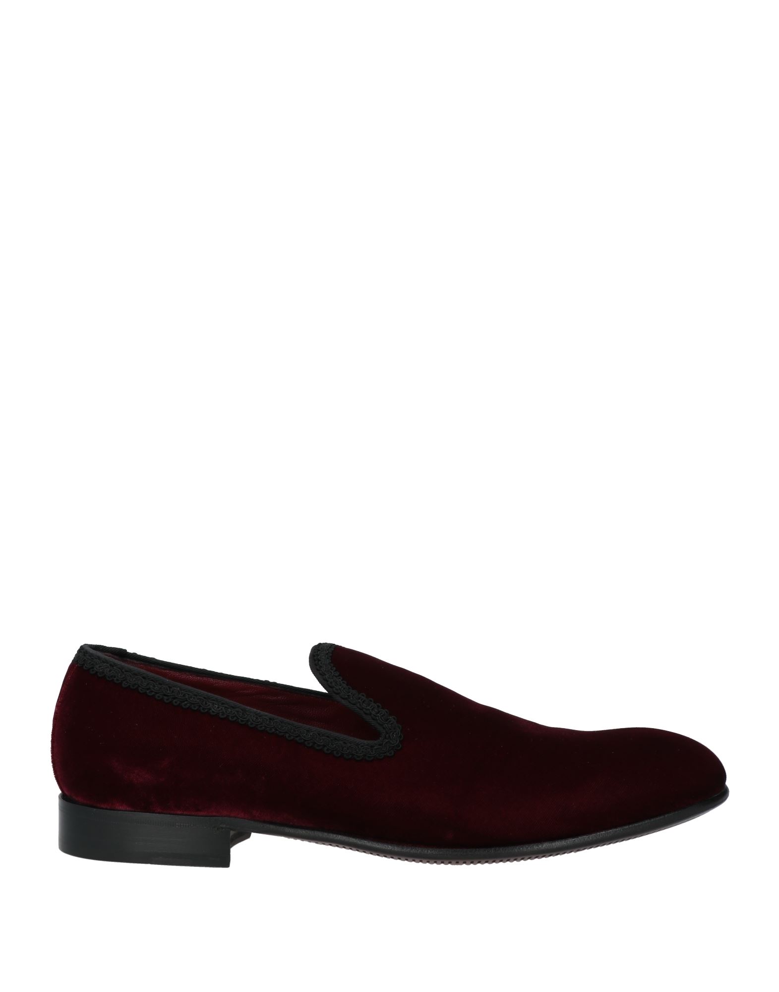 Dolce & Gabbana Red Cotton Velvet Slip On Loafers Formal Shoes In Red