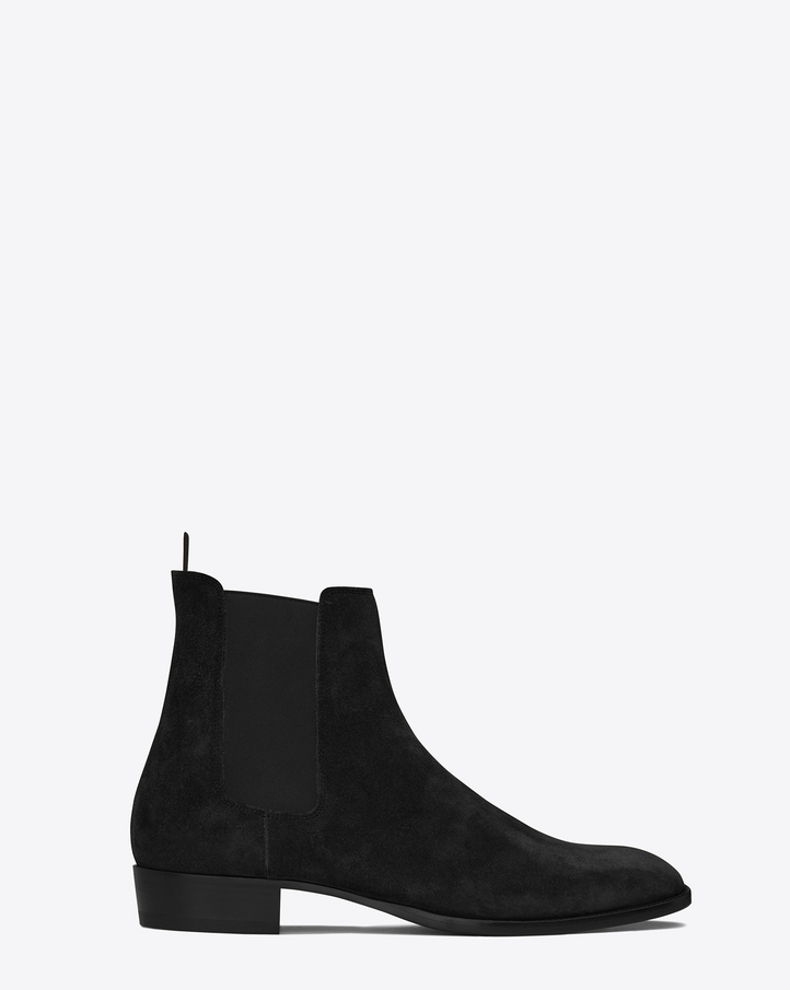 ysl chelsea boots laurent classic wyatt 30 chelsea boot in black suede ysl chelsea boots laurent classic wyatt 30 chelsea boot in black suede