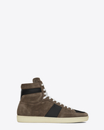 SAINT LAURENT SL/10H U Signature COURT CLASSIC SL/10H SNEAKERS in Clay Grey Suede and Black Leather f