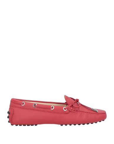 Tod's Woman Loafers Tomato Red Size 7.5 Leather