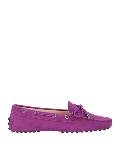 Tod's Woman Loafers Purple Size 6 Leather